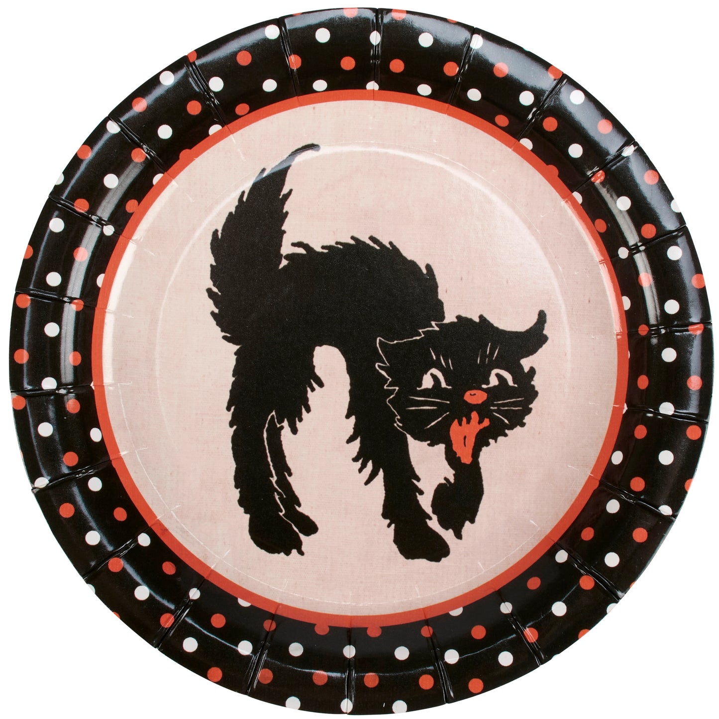 Small Vintage Style Black Cat Halloween Plates - Curated Home Decor
