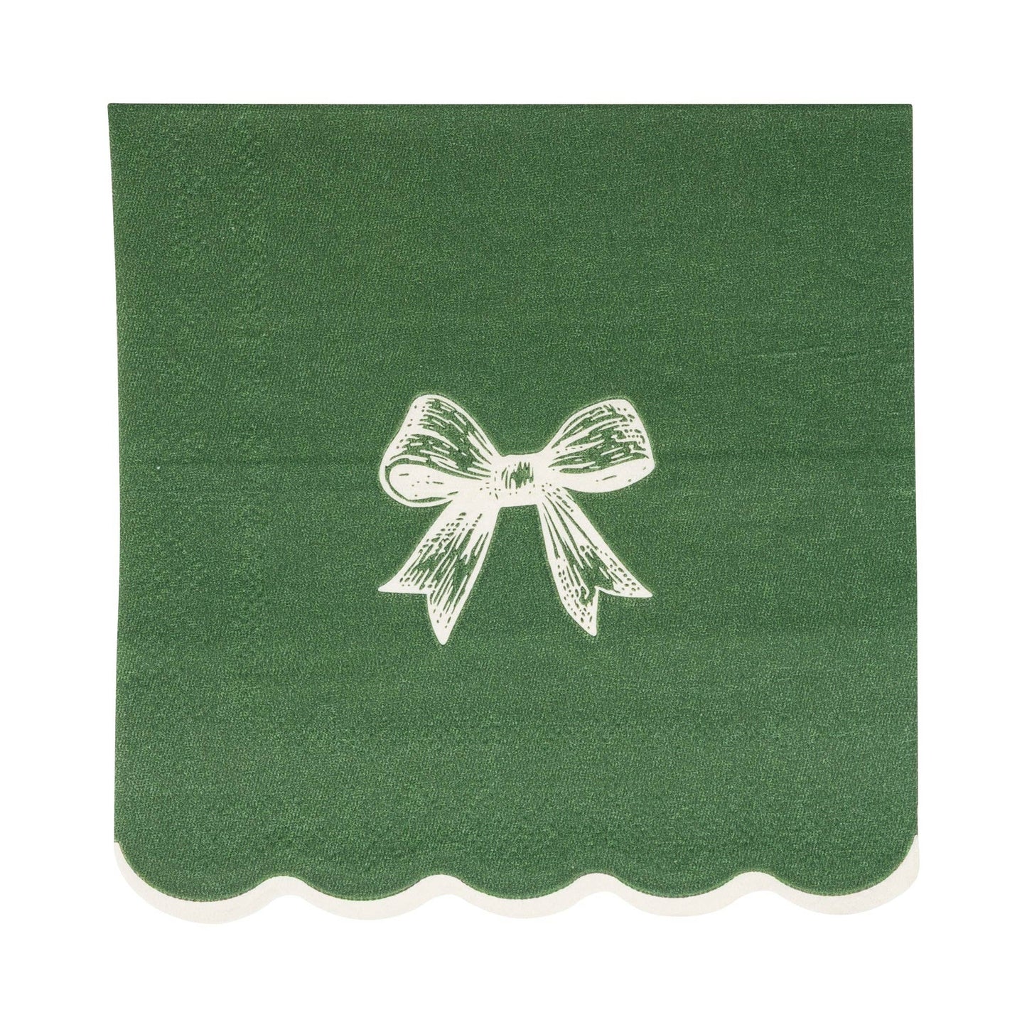 CHL1239 - Gold/Green Bow Cocktail Napkin - Curated Home Decor