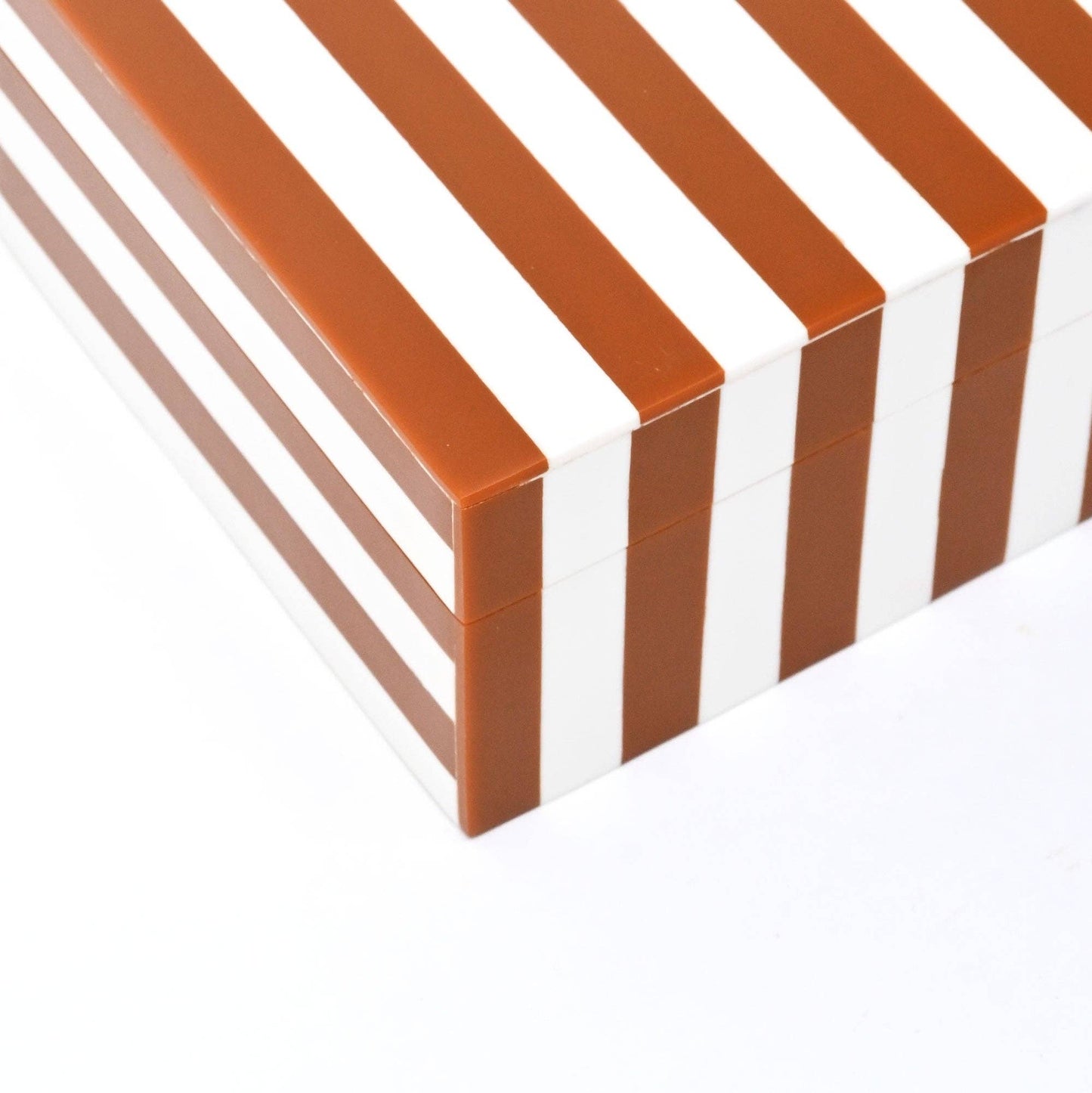 
                  
                    Brown Striped Resin Storage Box | MDF Decorative Organizer - Curated Home Decor
                  
                