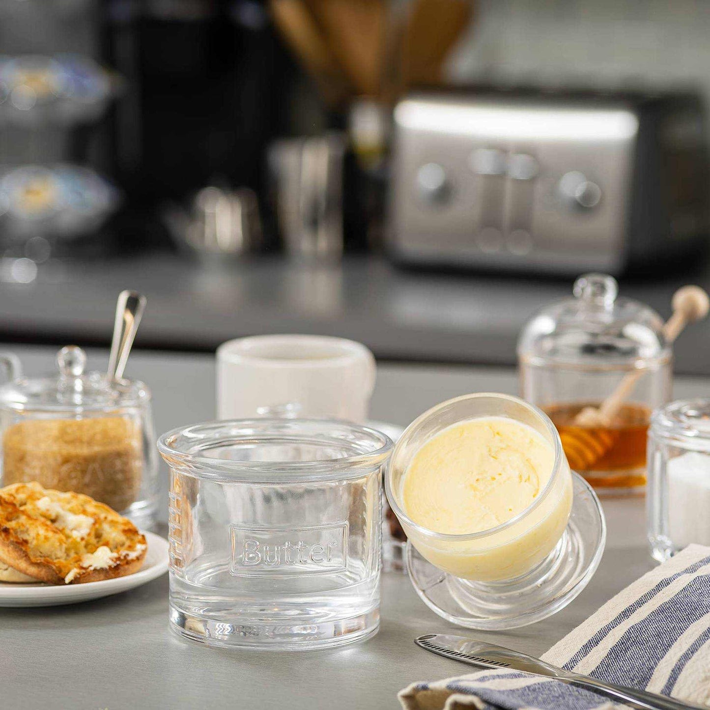 
                  
                    Glass French Butter Crock - Curated Home Decor
                  
                