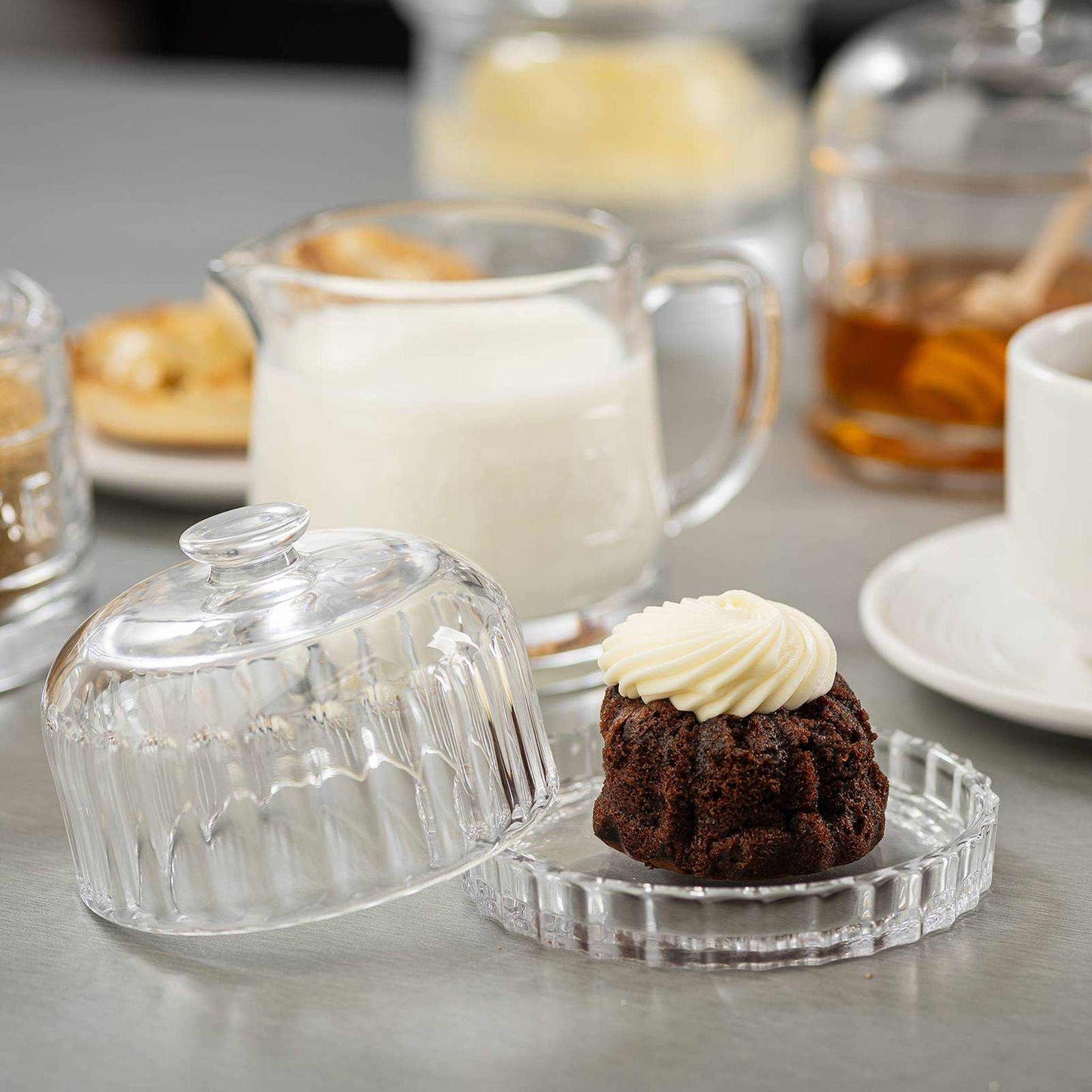 
                  
                    Glass Dessert Dish with Lid - Curated Home Decor
                  
                