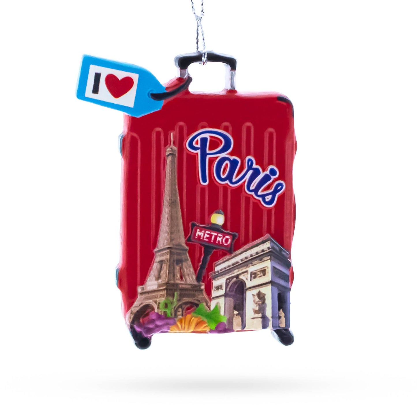 Paris Suitcase Travel Theme Resin Ornament - Curated Home Decor