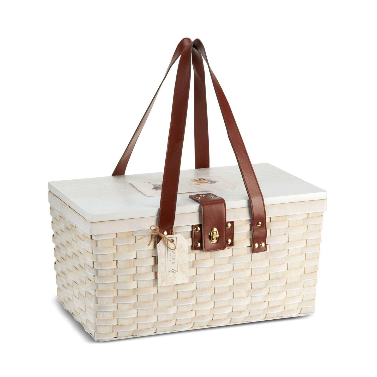 
                  
                    Tahoe Picnic Basket Set for Four in Cream - Curated Home Decor
                  
                