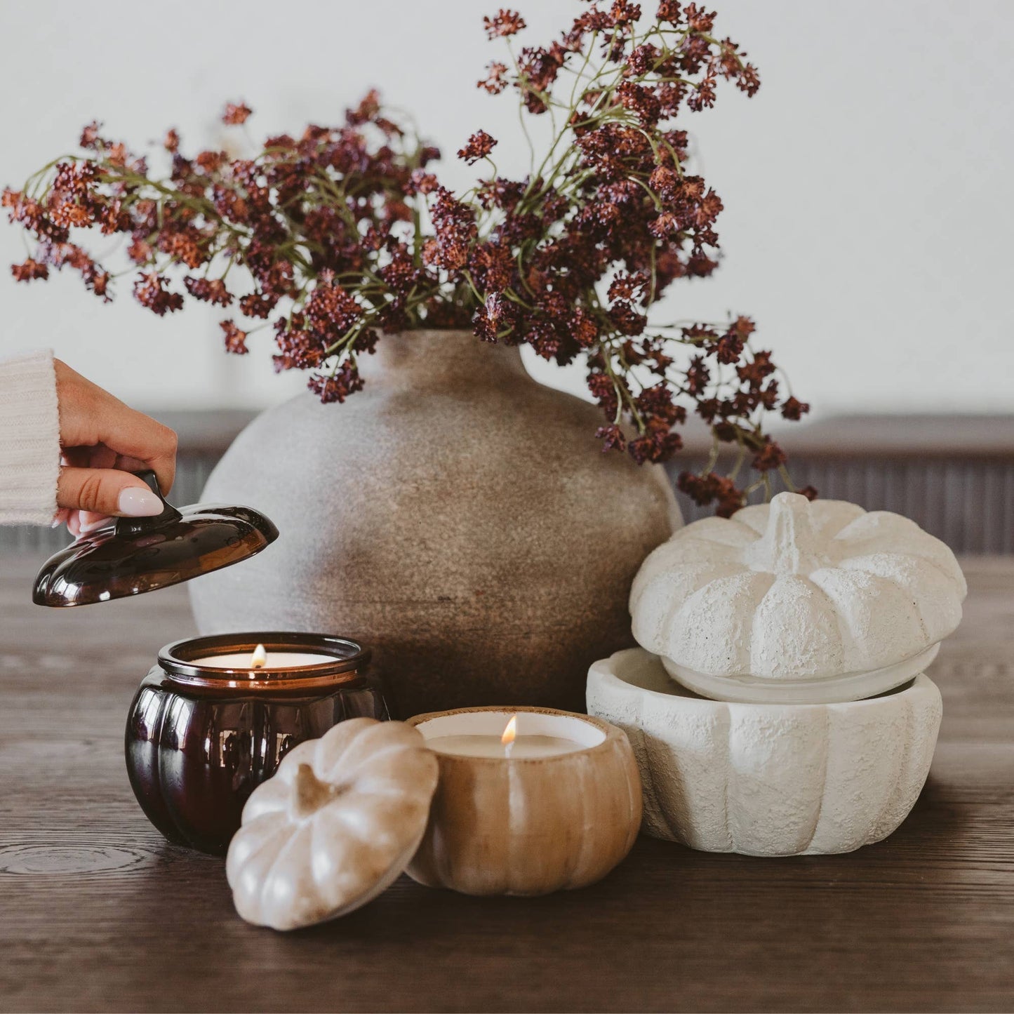 
                  
                    Pumpkin Spice Soy Candle – 8 oz Ceramic Pumpkin Jar - Curated Home Decor
                  
                