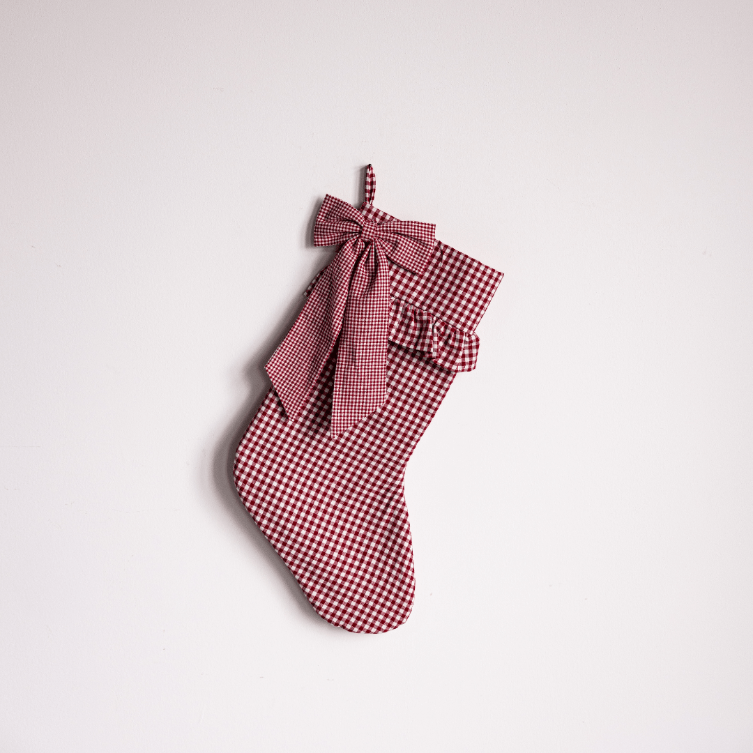 
                  
                    Red Gingham Bow Stocking (Pre-Order: Ships Late September) - Curated Home Decor
                  
                