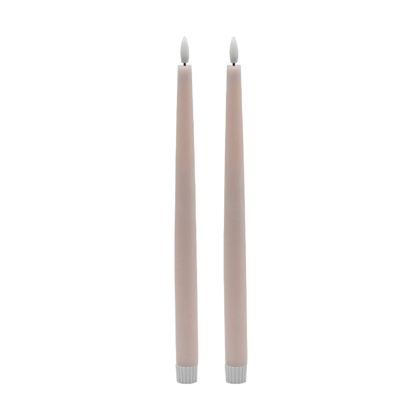 2 pc Tall Pink Flameless Taper Candle: Pink / WAX & PLASTIC - Curated Home Decor