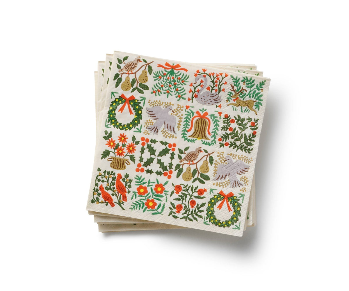 Christmastide Cocktail Napkins - Curated Home Decor
