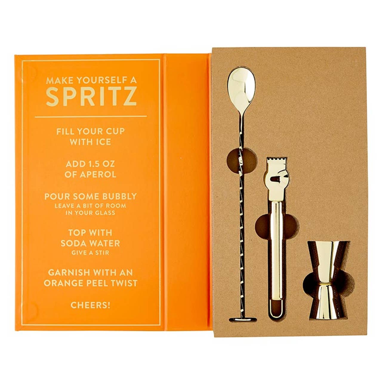 Barware Book Box - It's an Aperol Spritz Kind of Day - Curated Home Decor