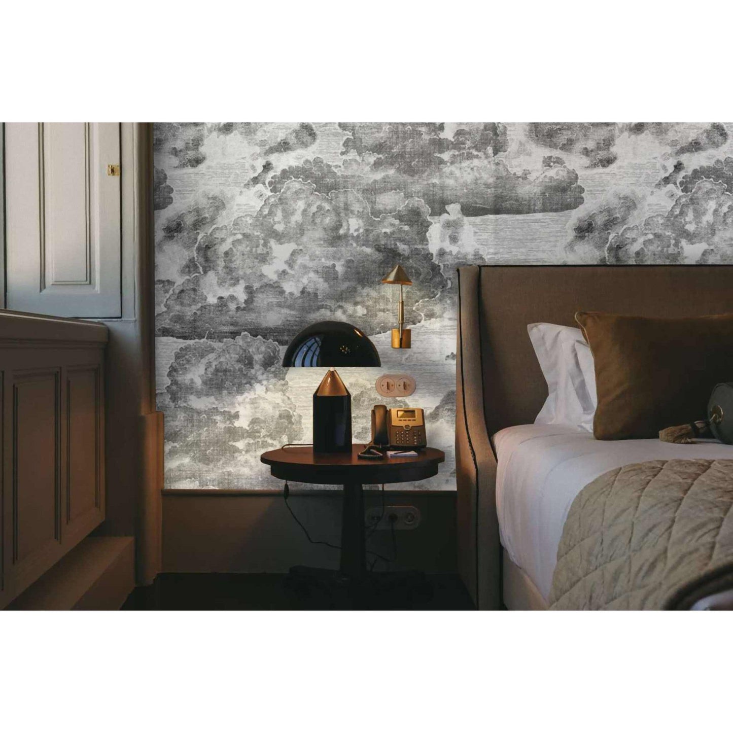 
                  
                    Vintage Style Clouds Wallpaper, Etching Cloudy Illustration - Curated Home Decor
                  
                