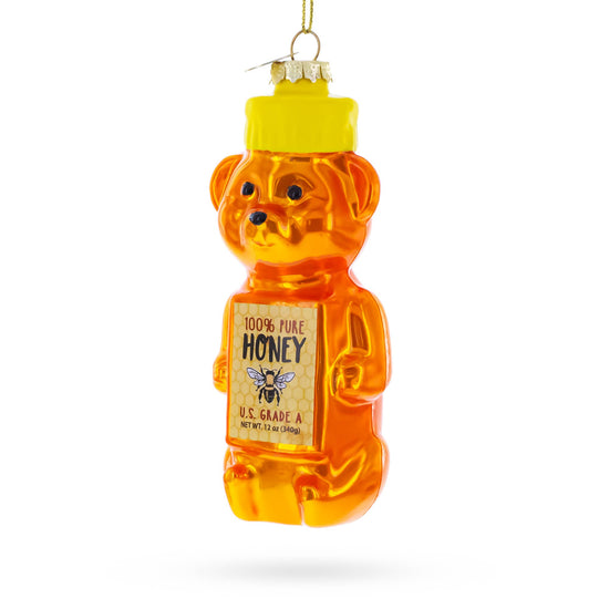 Honey Bear Bottle Glass Ornament - Curated Home Decor