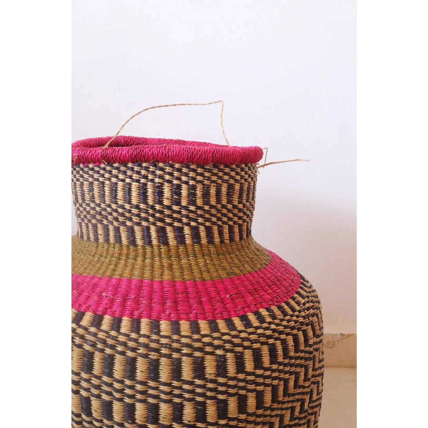 
                  
                    Pink Round African Decorative Basket Burkina Faso - Curated Home Decor
                  
                