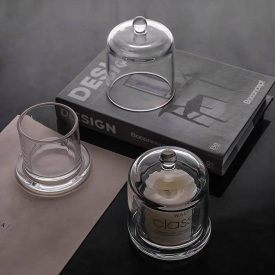 Glass Candle Holder With Glass Cover - Curated Home Decor