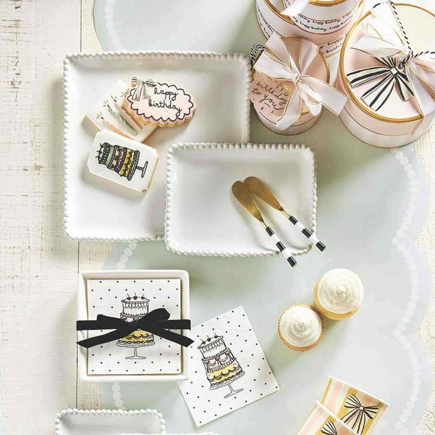 
                  
                    Ceramic Beaded Square Platter - Curated Home Decor
                  
                