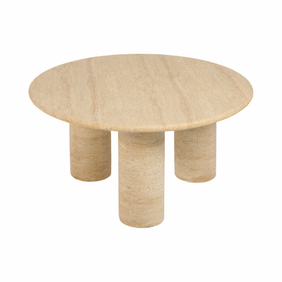 32 In. Ivory Concrete Round Minimalist Coffee Table Design