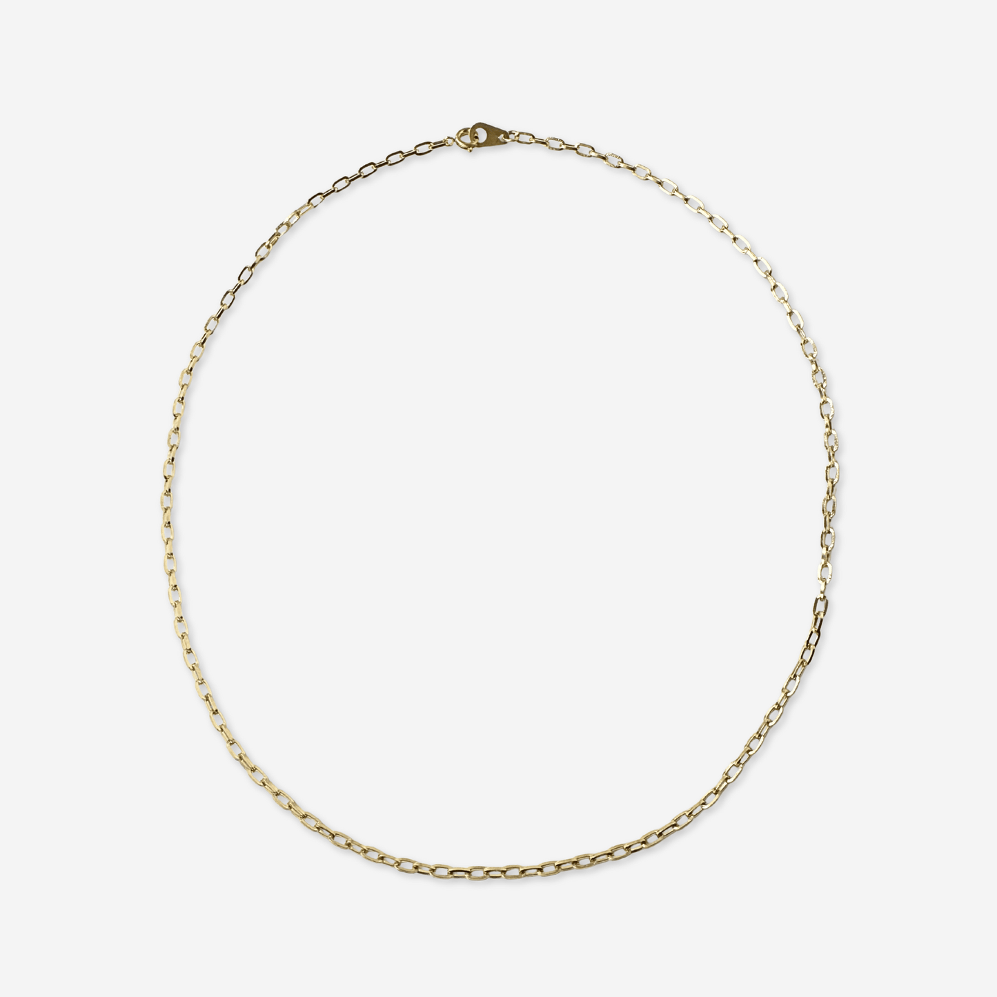 Thin gold plated 18-inch cable chain with spring ring clasp for vintage charms