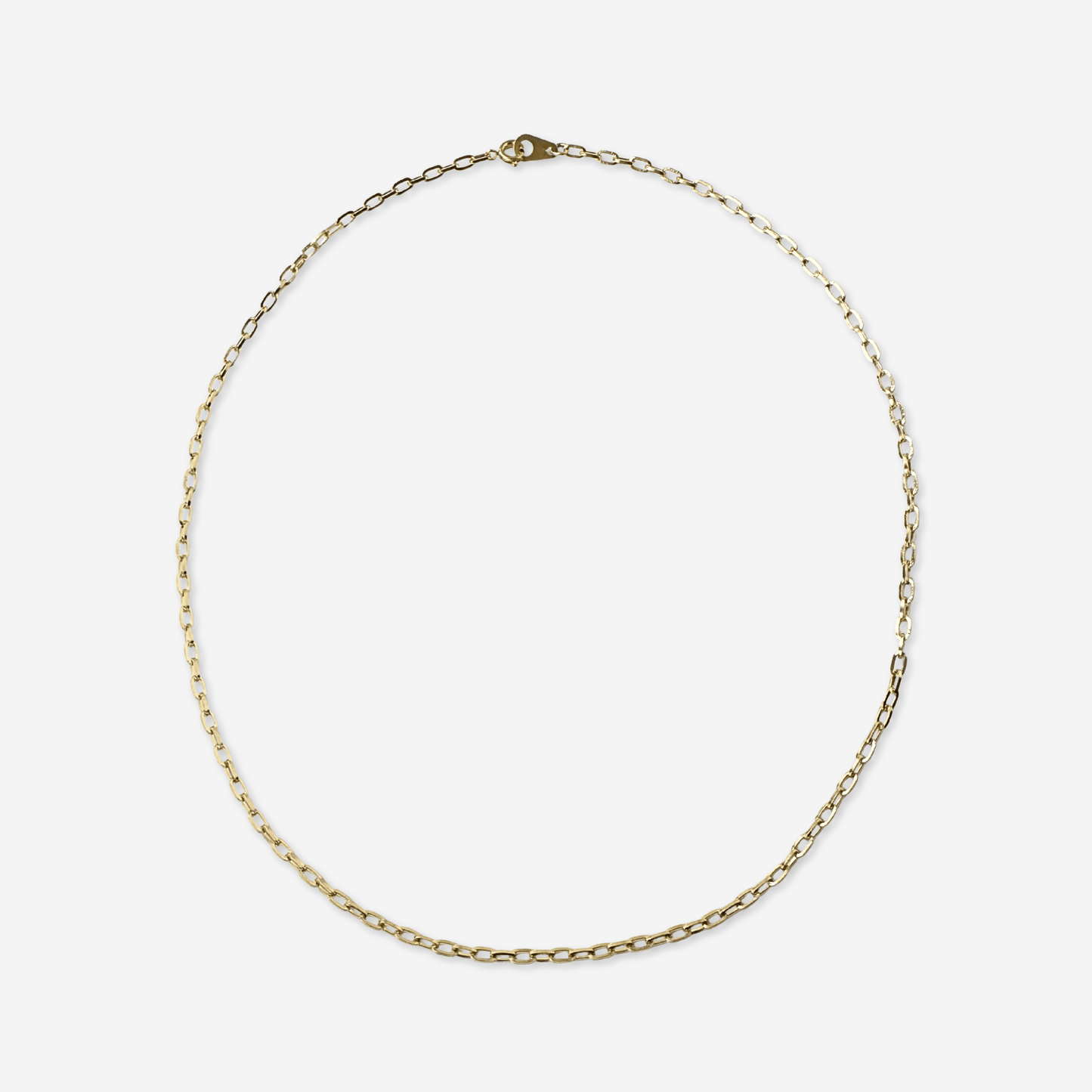 Thin gold plated 18-inch cable chain with spring ring clasp for vintage charms