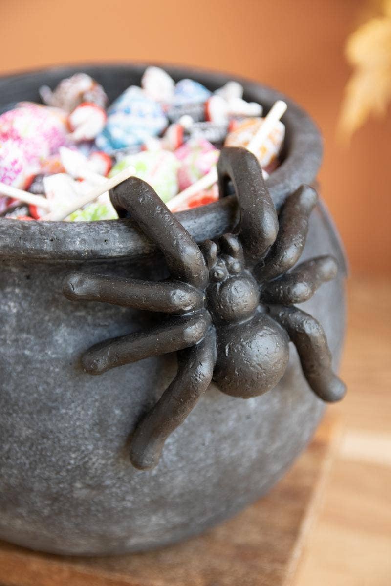 
                  
                    Black Terracotta Halloween Candy Cauldron with Spider - Curated Home Decor
                  
                