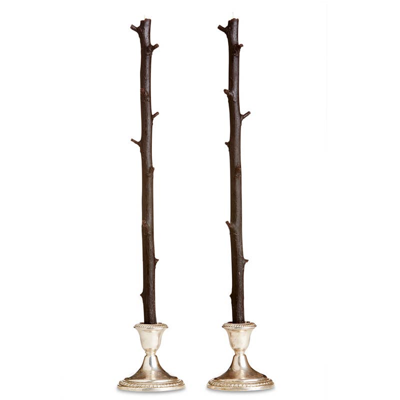 Stick Candles Hickory / Pair: Dark Chocolate - Curated Home Decor