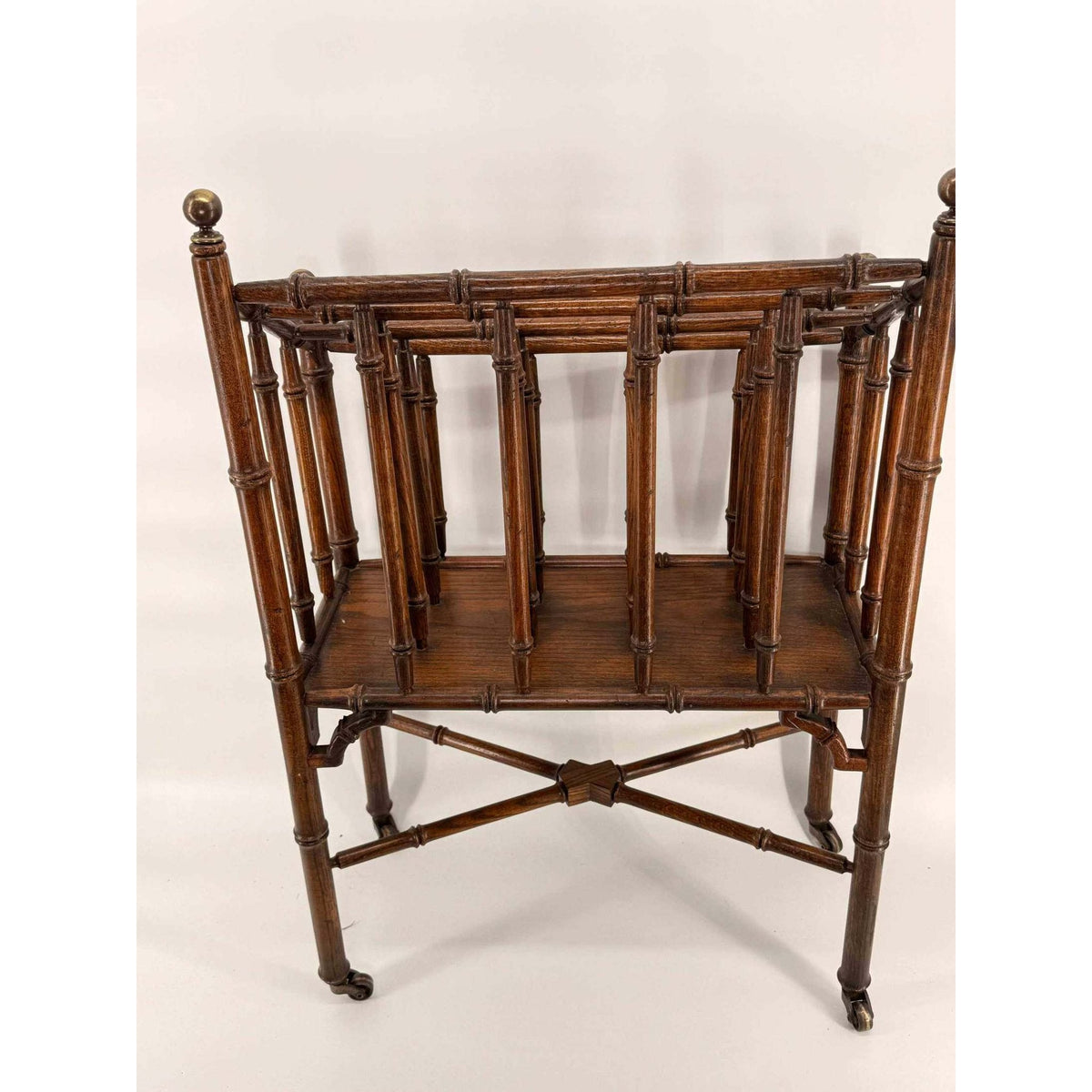 
                  
                    Vintage Rolling Faux Bamboo Wooden Magazine Rack - Curated Home Decor
                  
                