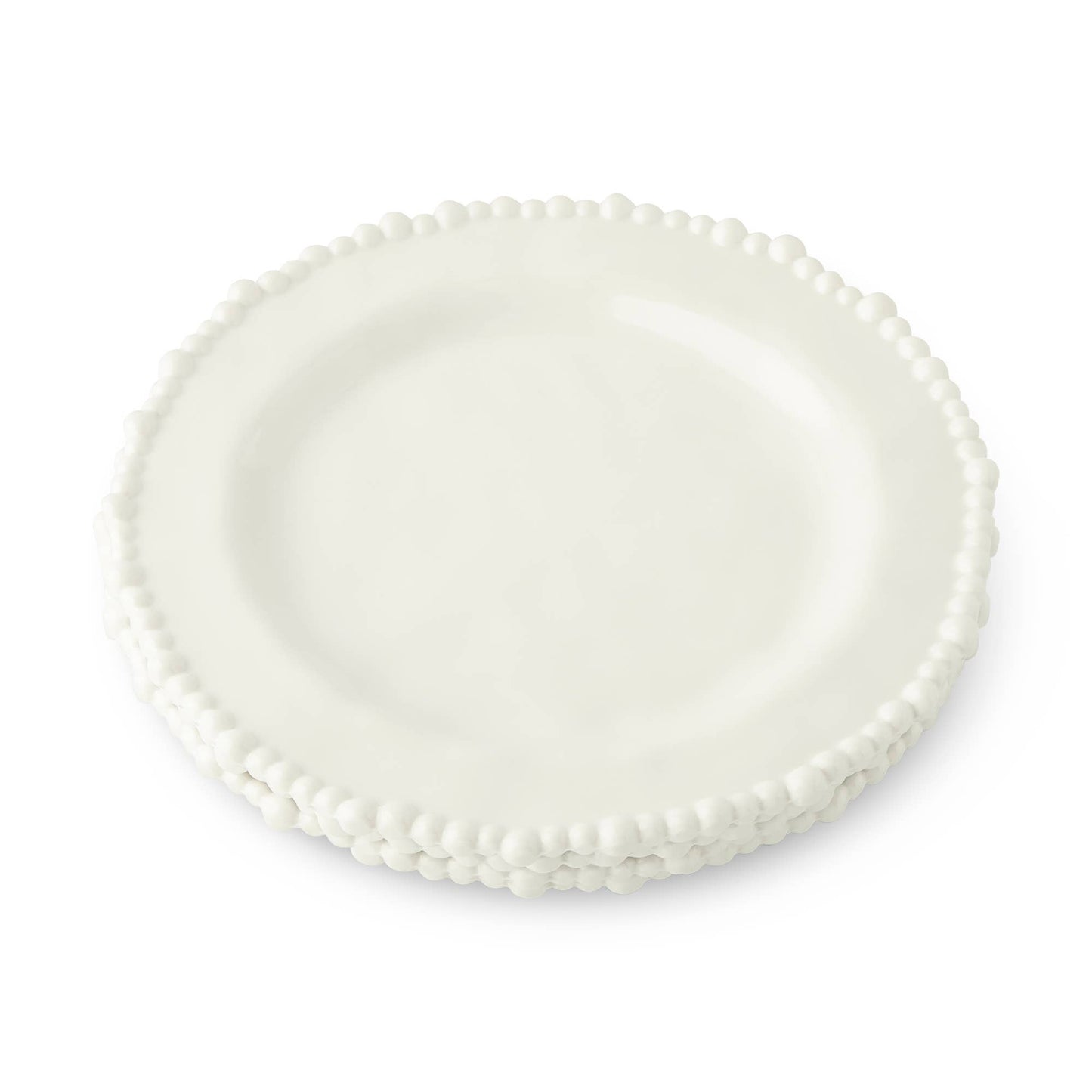 4pk 8.5'' Melamine Beaded Edge Salad Plates - White