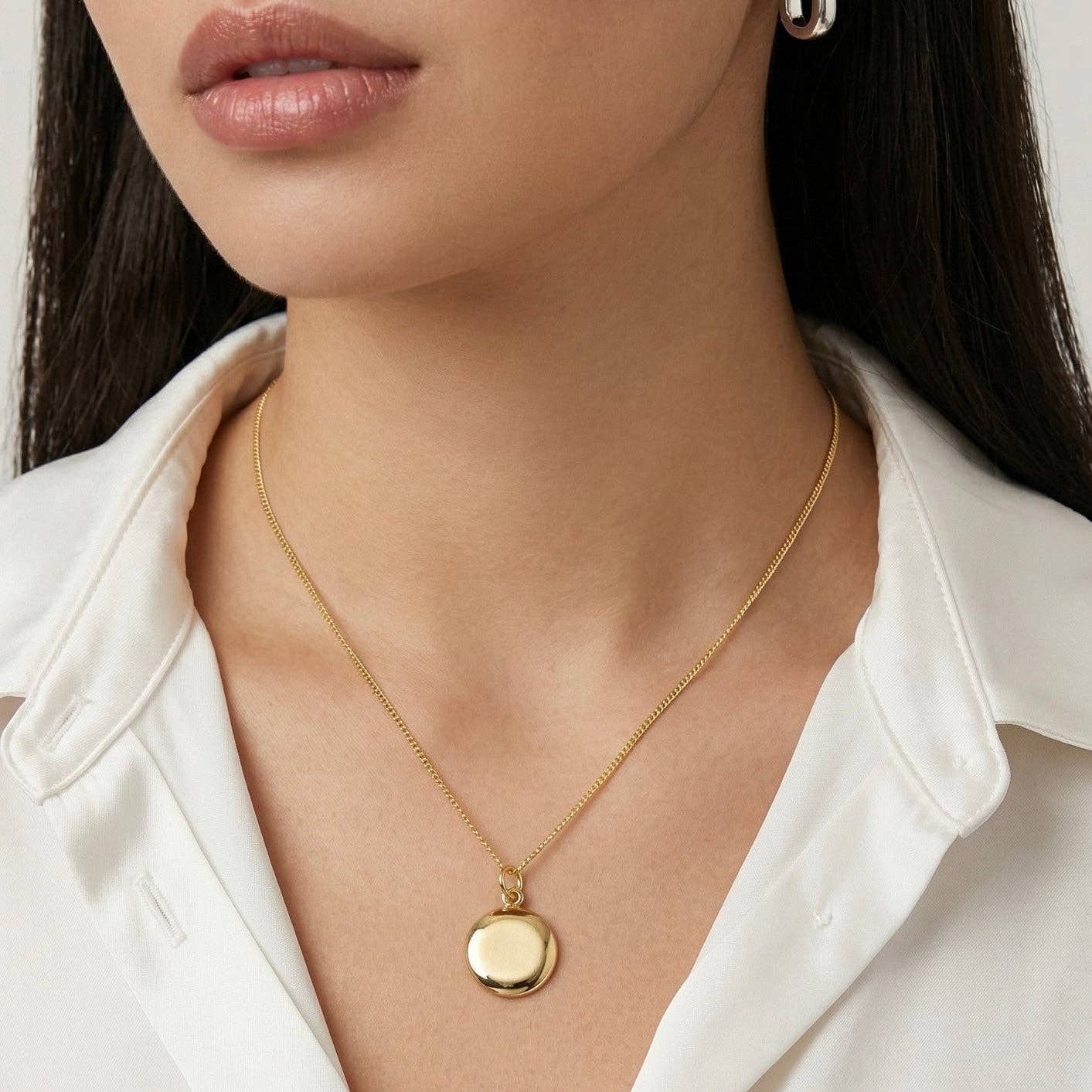 18k Gold Filled Round Locket Necklace - Curated Home Decor