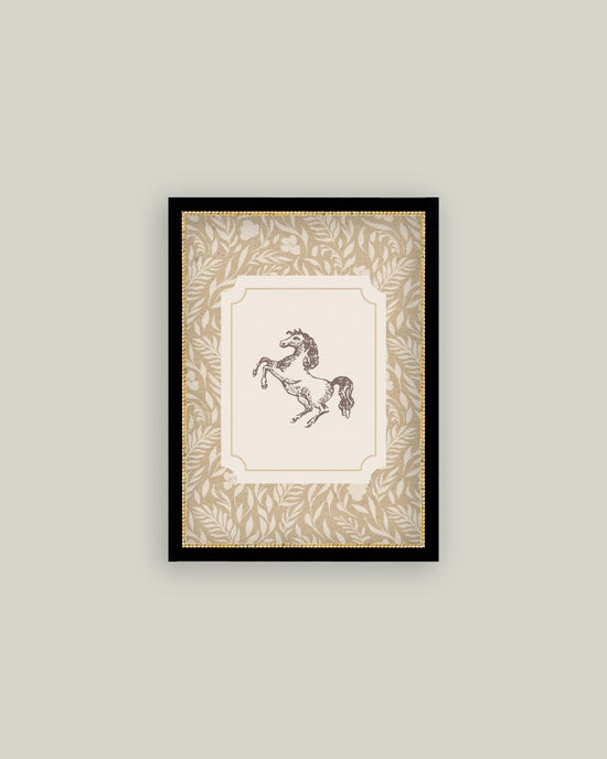 Pony Tan Print Framed Antique Art