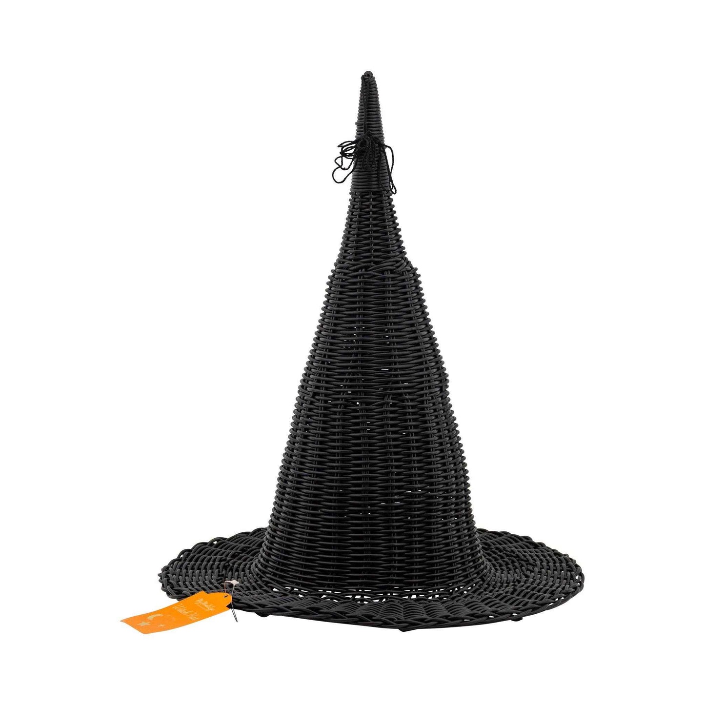 HAL1208 - Faux Wicker Witch Hat - 18" - Curated Home Decor