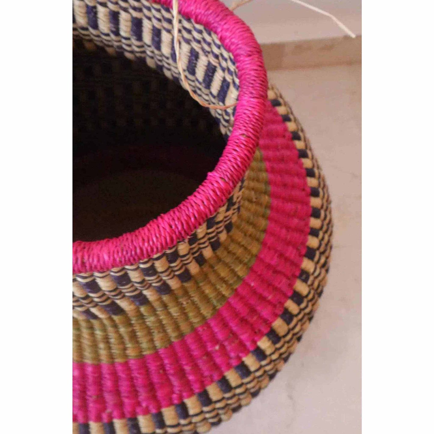 
                  
                    Pink Round African Decorative Basket Burkina Faso - Curated Home Decor
                  
                