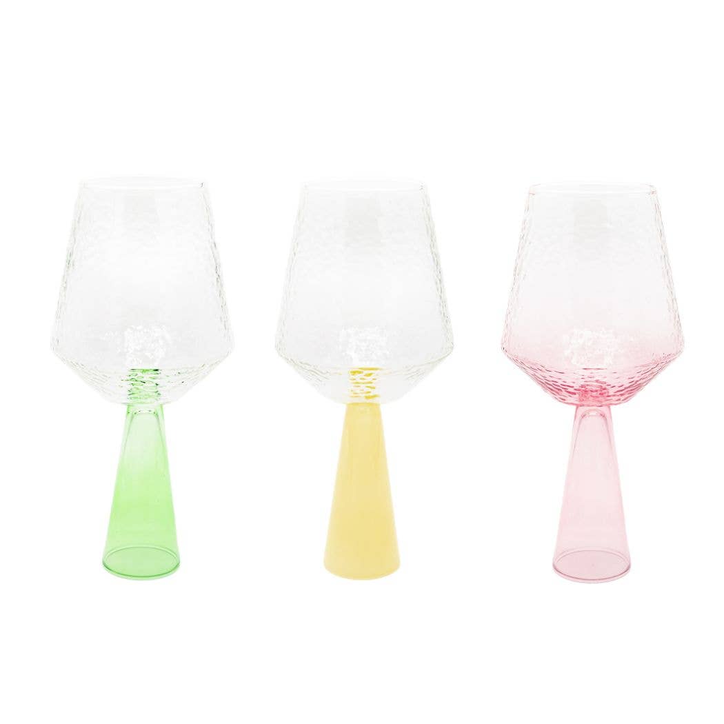 Brut Homeware - Wine Glass Claude, clear / green, set of 2: Glass - Curated Home Decor