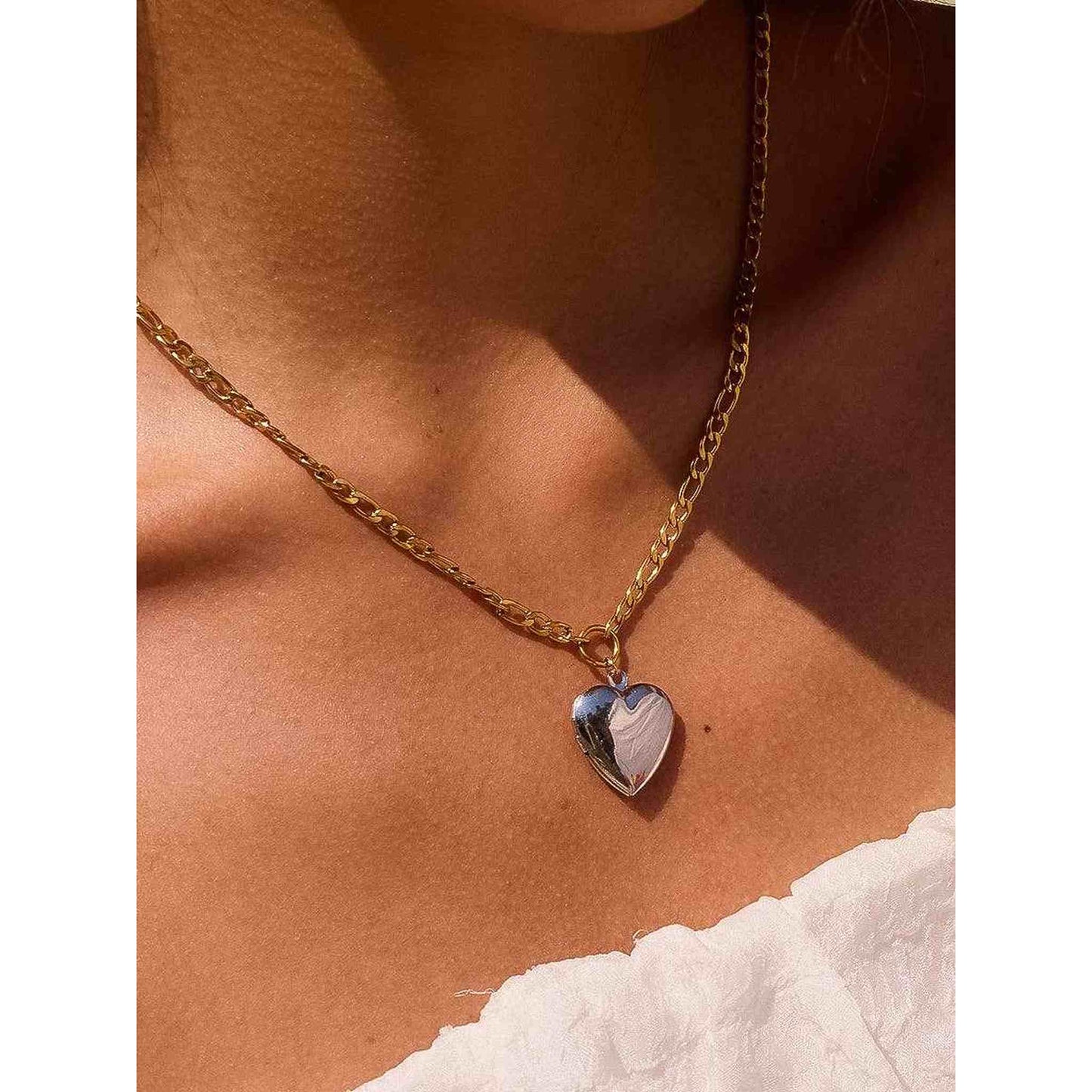 
                  
                    Heidi 18K Gold Non - Tarnish Two Tone Heart Locket Necklace - Curated Home Decor
                  
                