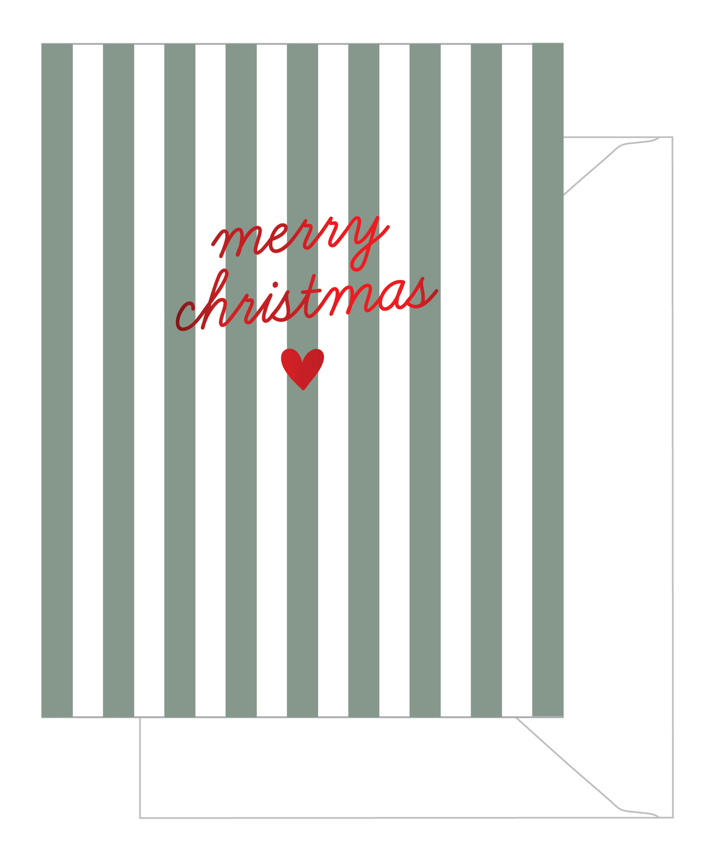 Sugar Paper - Striped Merry Christmas: Single Card - Curated Home Decor