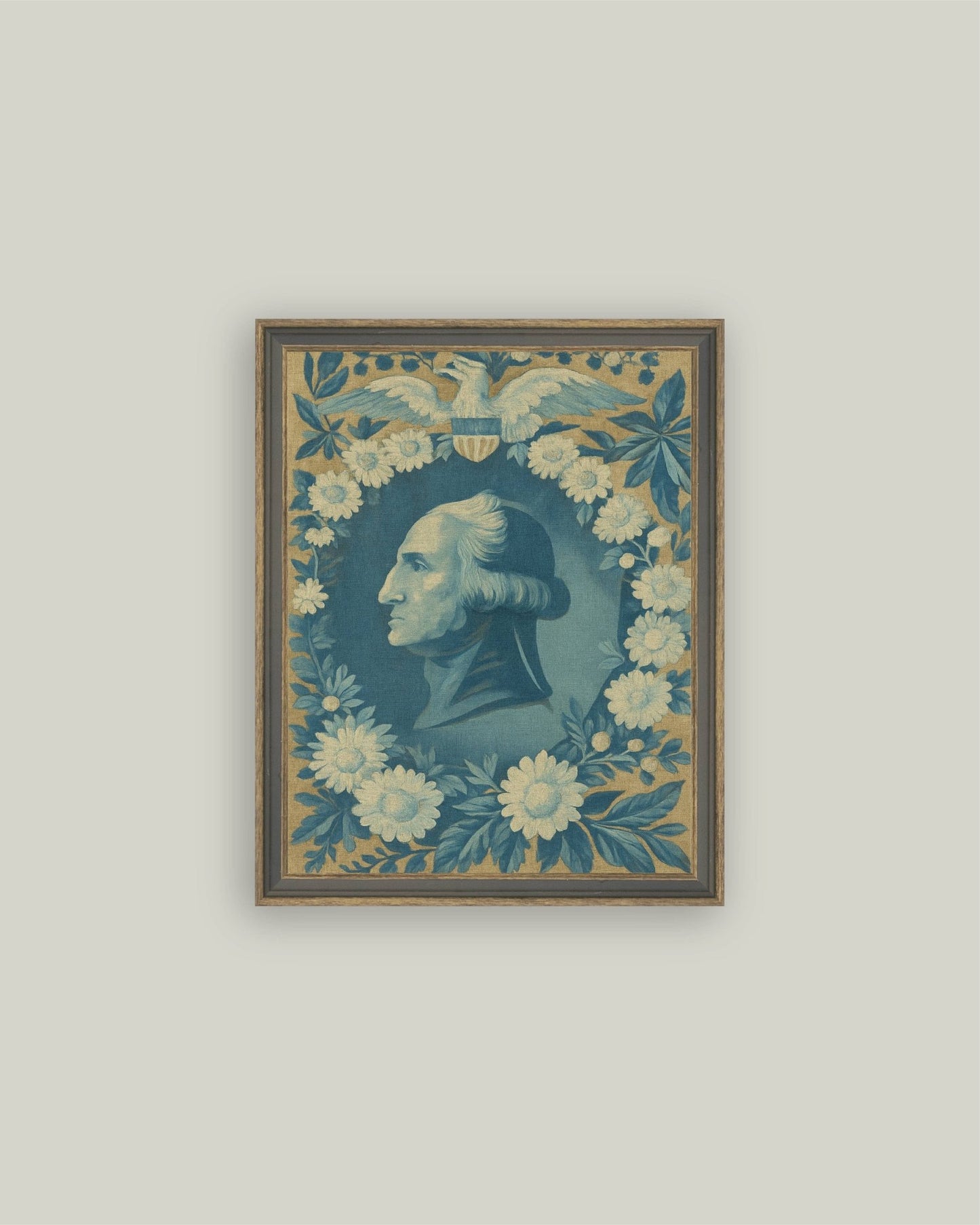 Portrait Wreathed in Blue: 4x6 - Curated Home Decor