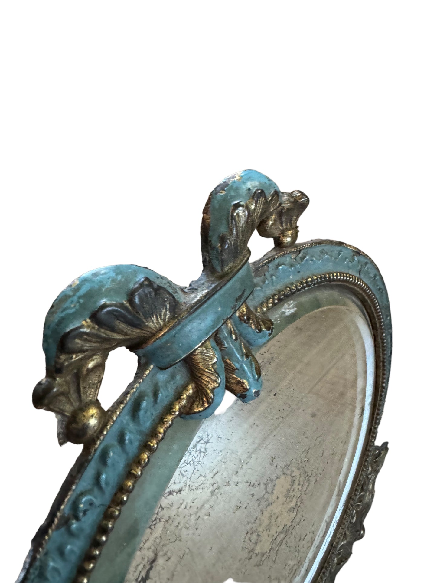 Antique Bronze Blue & Gold Vanity Mirror