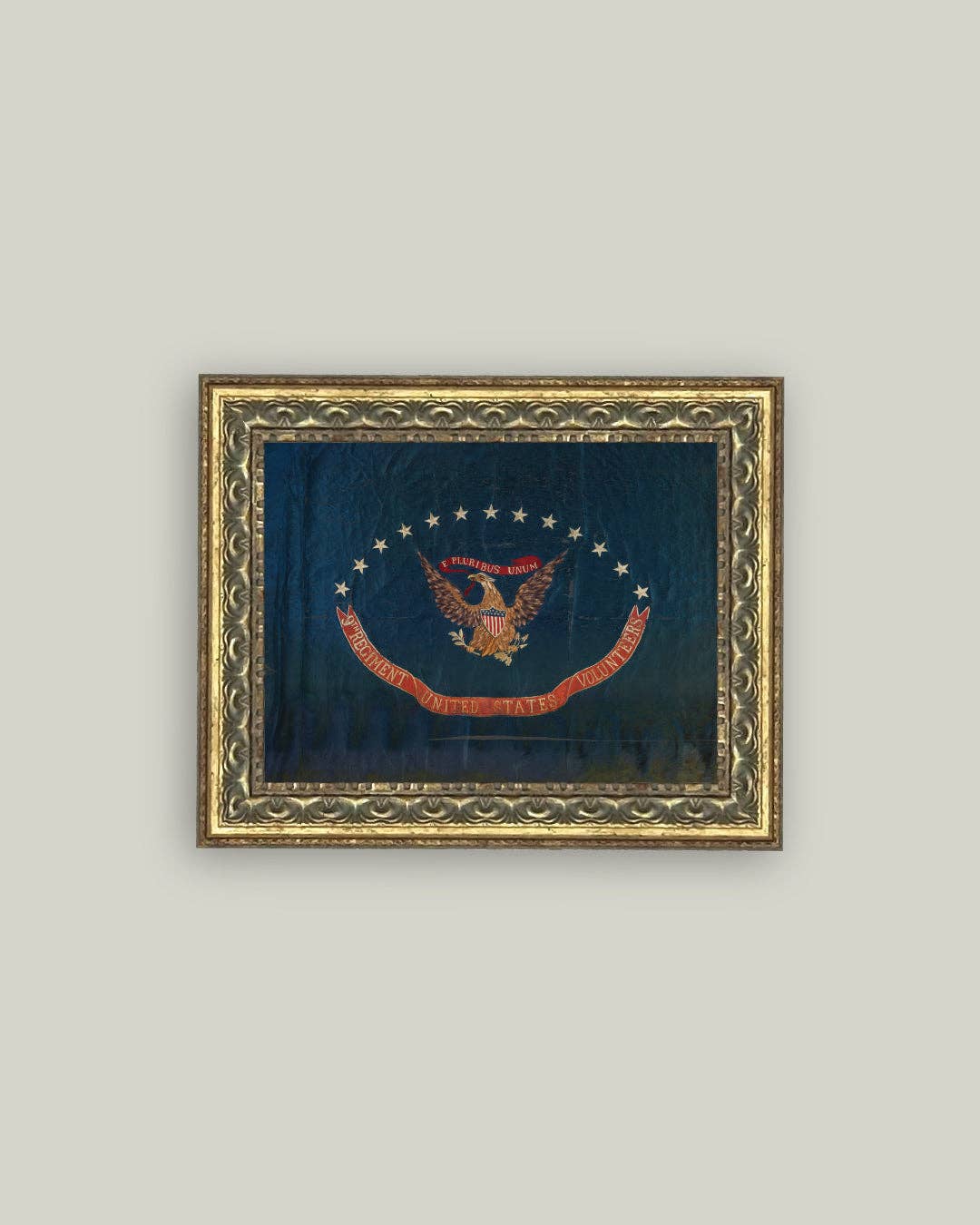 Flag of the 9th Regiment Framed Antique Art: 7x5 - Curated Home Decor