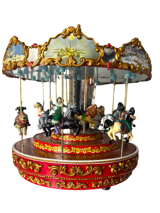 Vintage Mr. CHRISTMAS Triple Decker carousel music box - Curated Home Decor