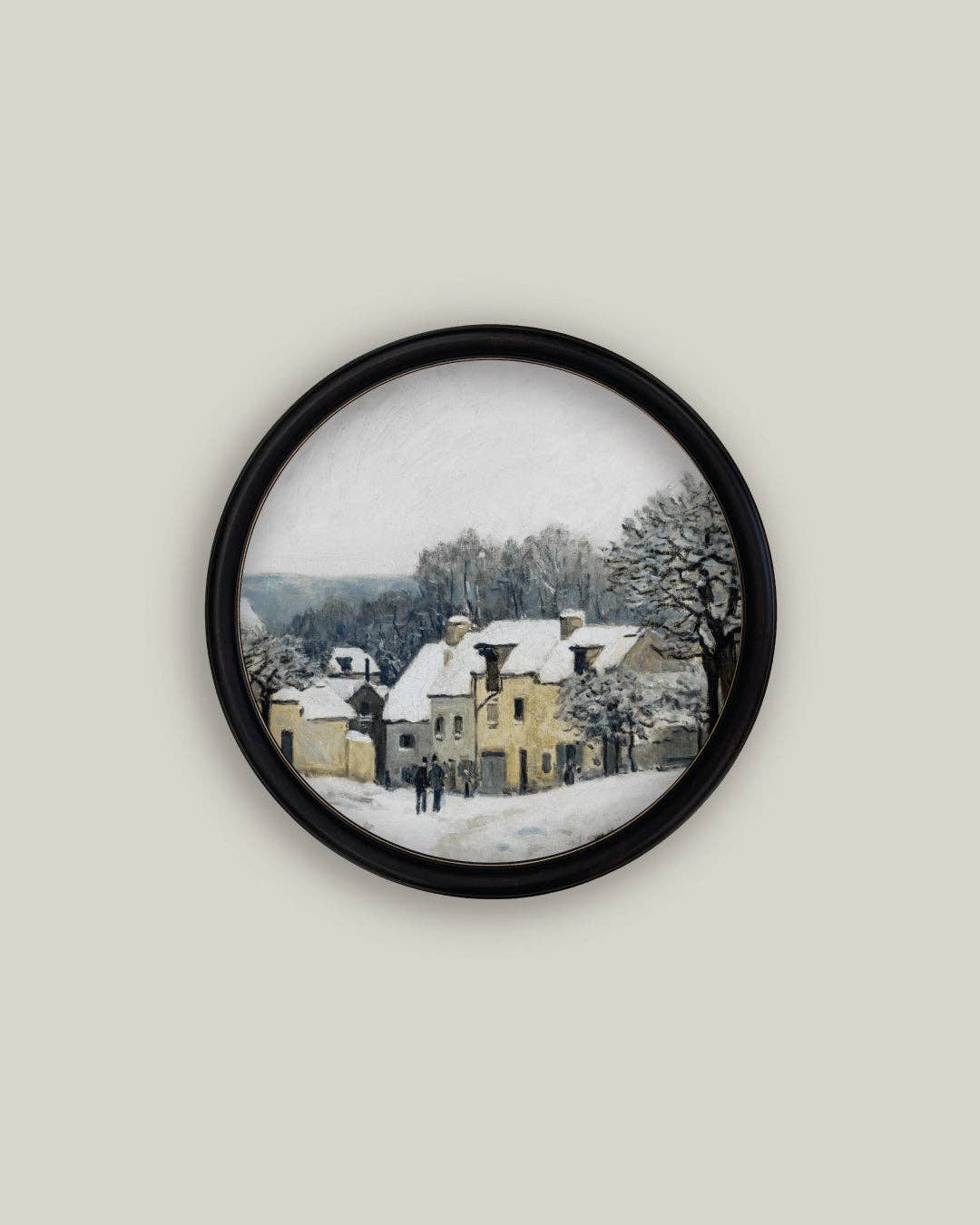 Winter Landscape Round Framed Art, 13" - Curated Home Decor