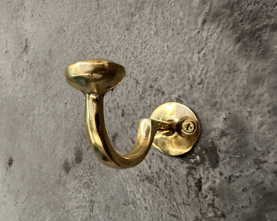 Solid Brass Wall Mounted Hooks, Bathroom Wall Hooks - Curated Home Decor