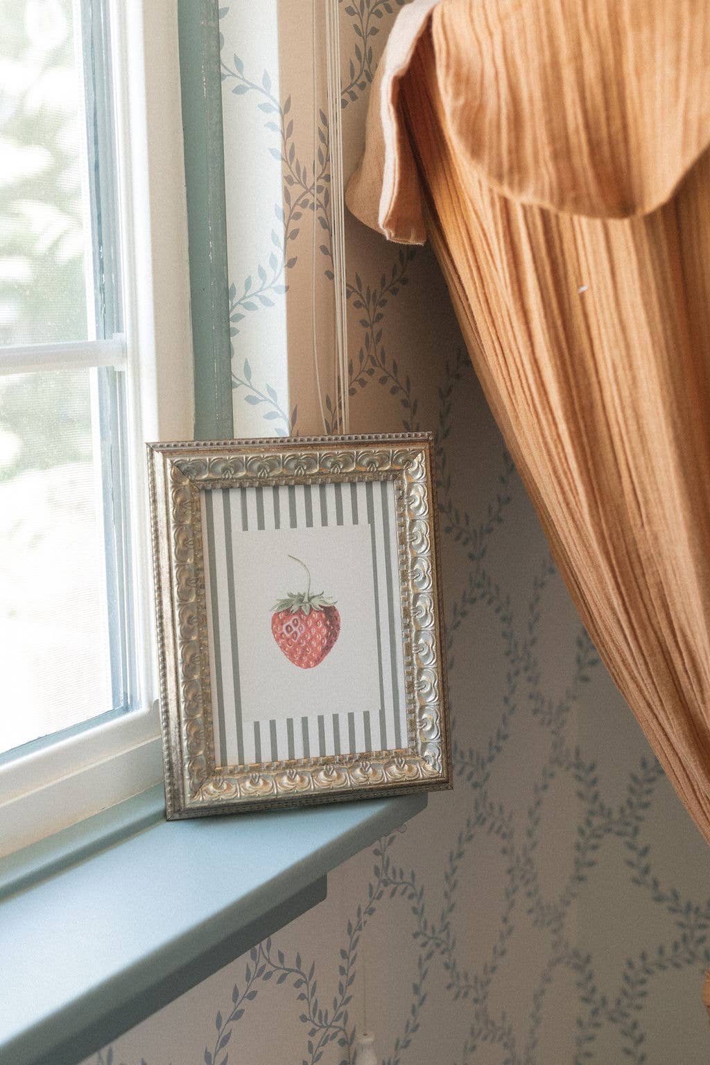 
                  
                    Strawberries on Stripes Framed Antique Art: 12x16 - Curated Home Decor
                  
                