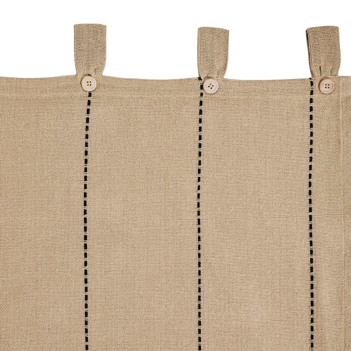 
                  
                    Stitched Burlap Natural Café Tier Curtains – Set of 2, 36"W x 24"L - Curated Home Decor
                  
                