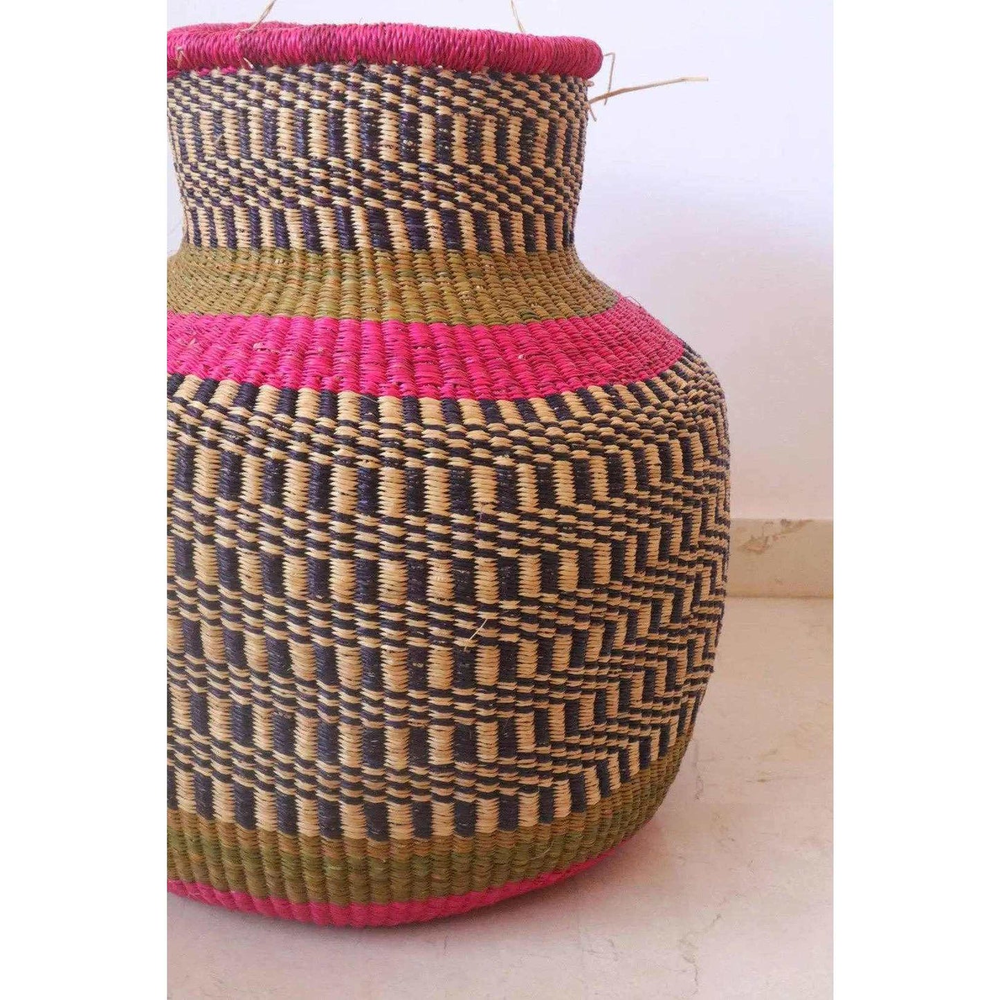 
                  
                    Pink Round African Decorative Basket Burkina Faso - Curated Home Decor
                  
                