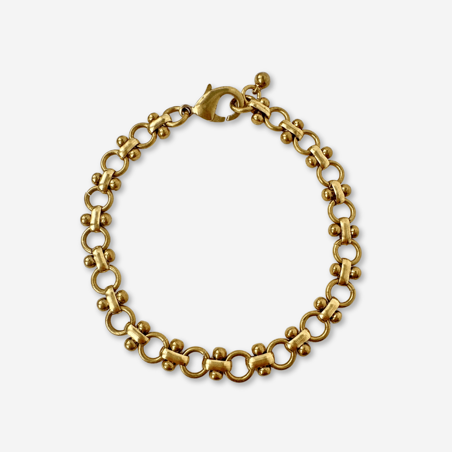 Blank raw brass specialty link bracelet chain with lobster claw clasp