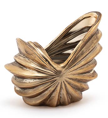 Gold Pewter Seashell Planter Item - Curated Home Decor