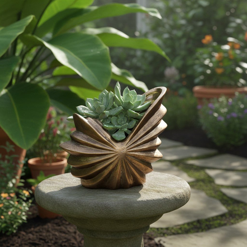 
                  
                    Gold Pewter Seashell Planter Item - Curated Home Decor
                  
                