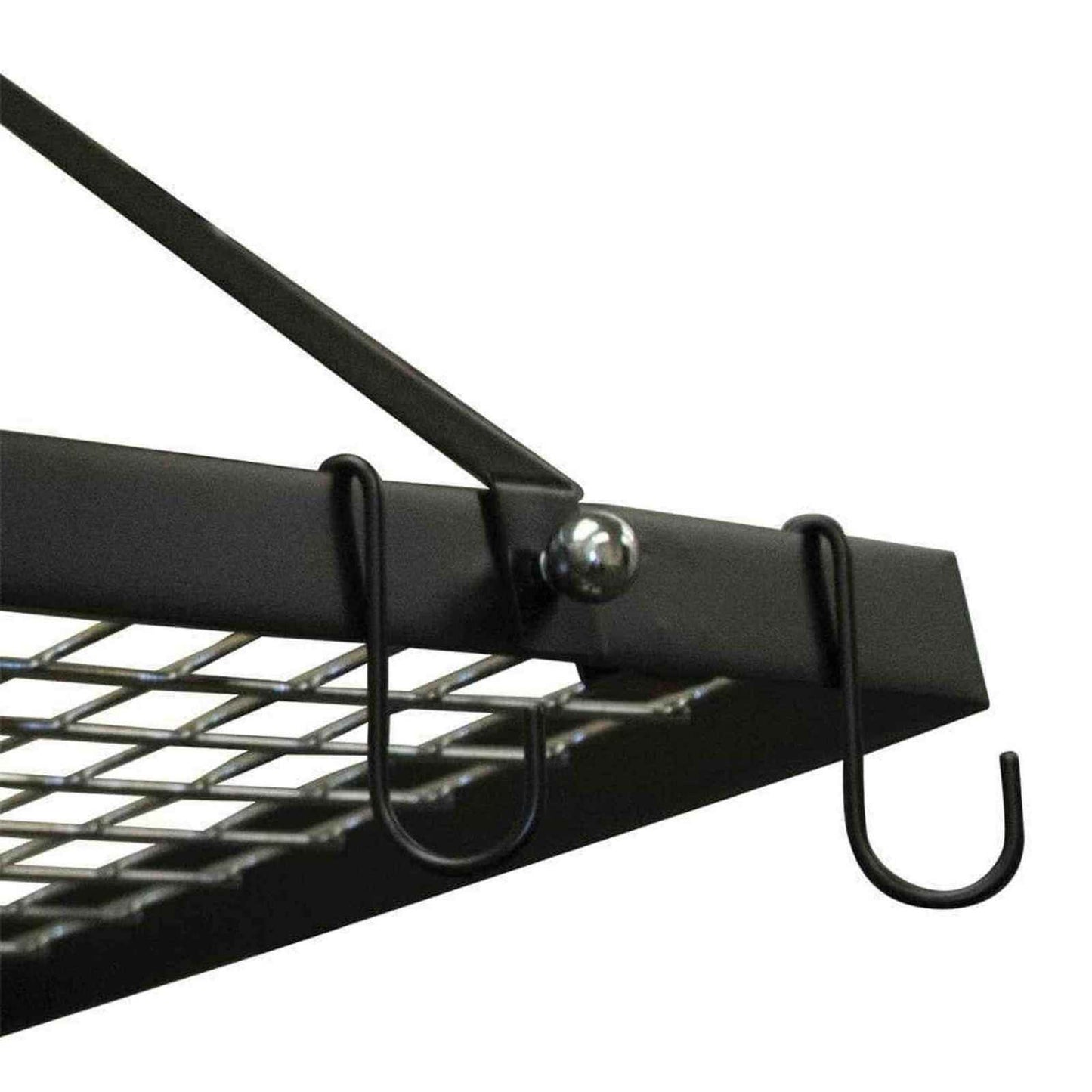 
                  
                    Black Metal Hanging Pot Rack With Hooks - Curated Home Decor
                  
                