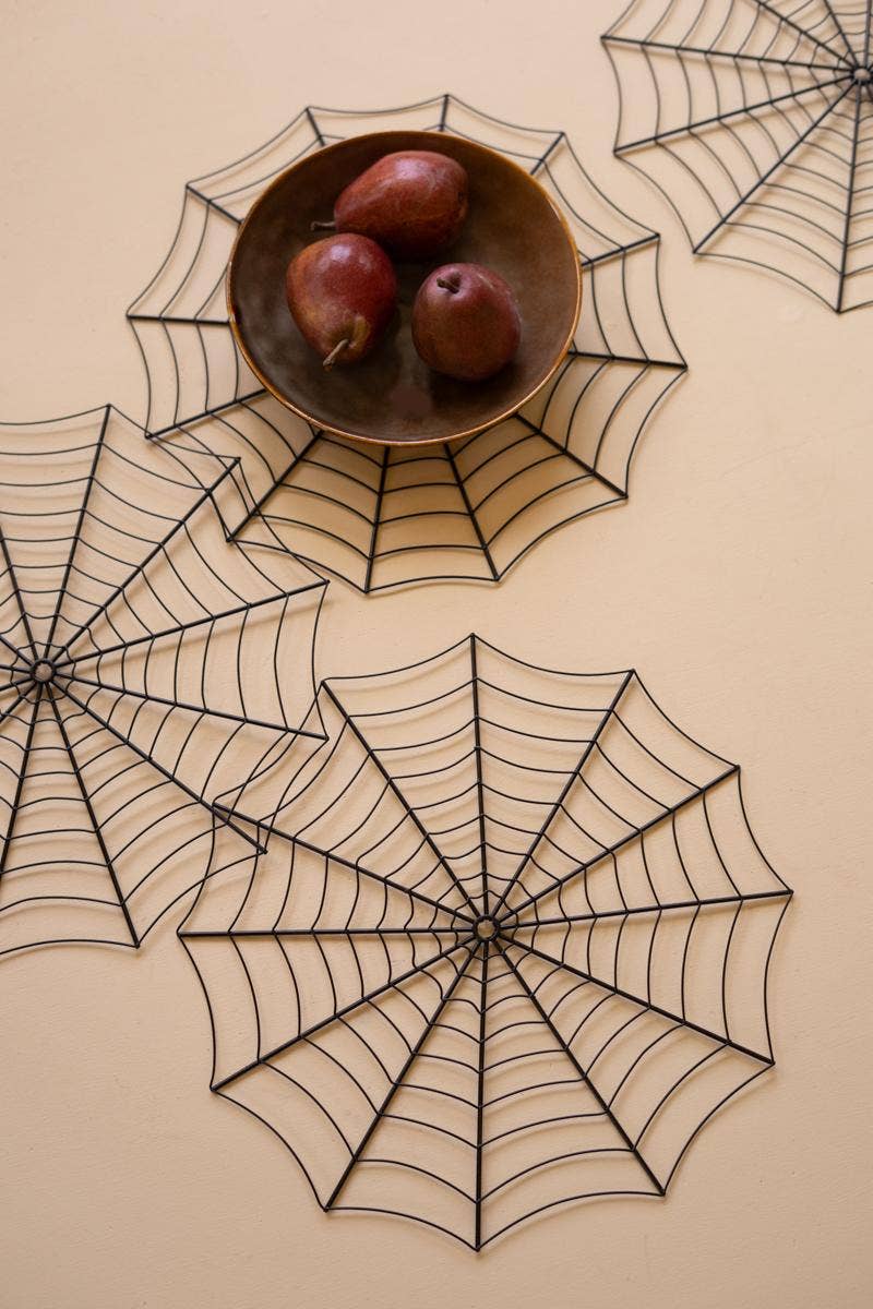 
                  
                    Black Wire Spider Web Placemats, Set of 4 - Curated Home Decor
                  
                