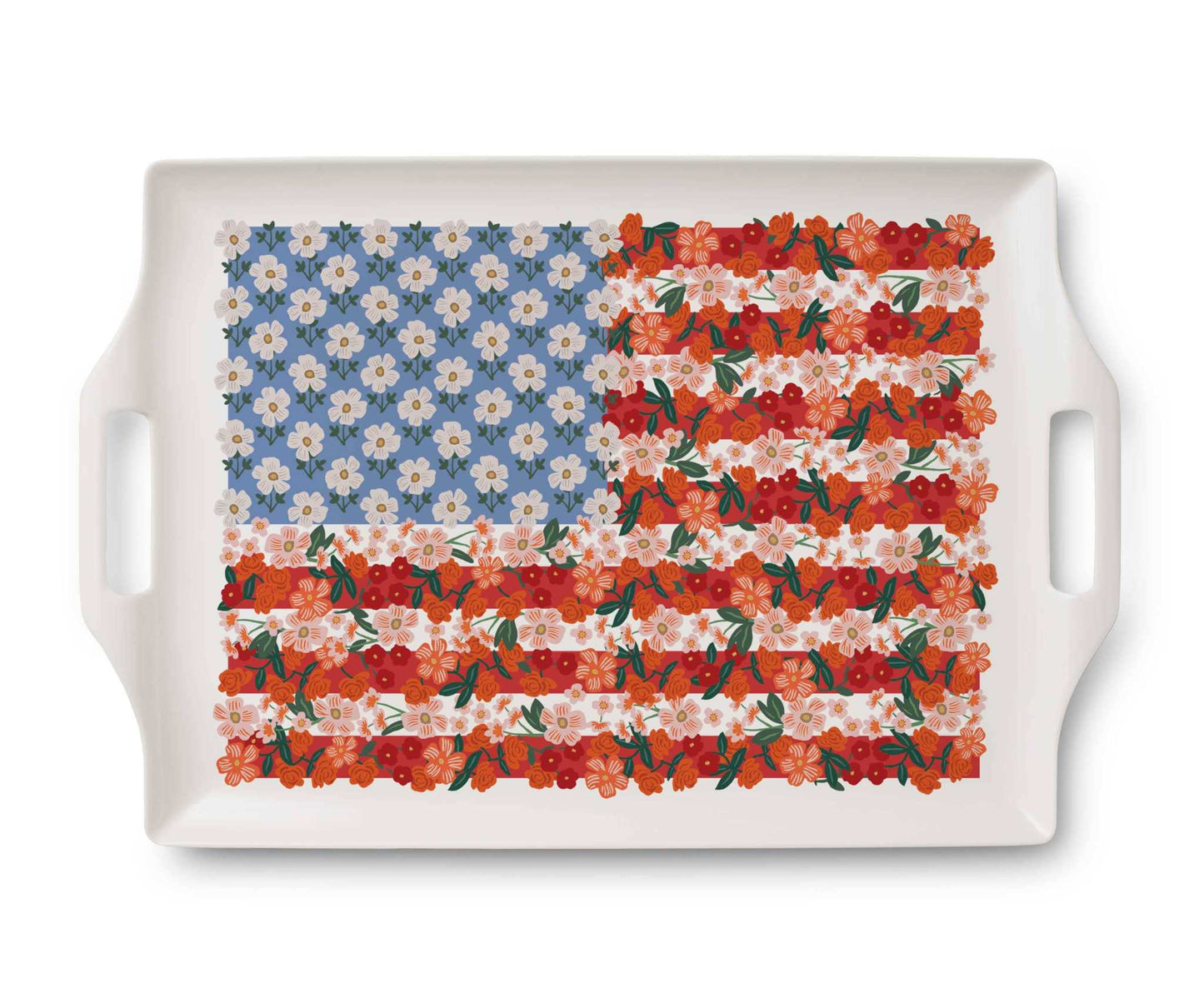 Americana Melamine Serving Platter with Handles - Curated Home Decor