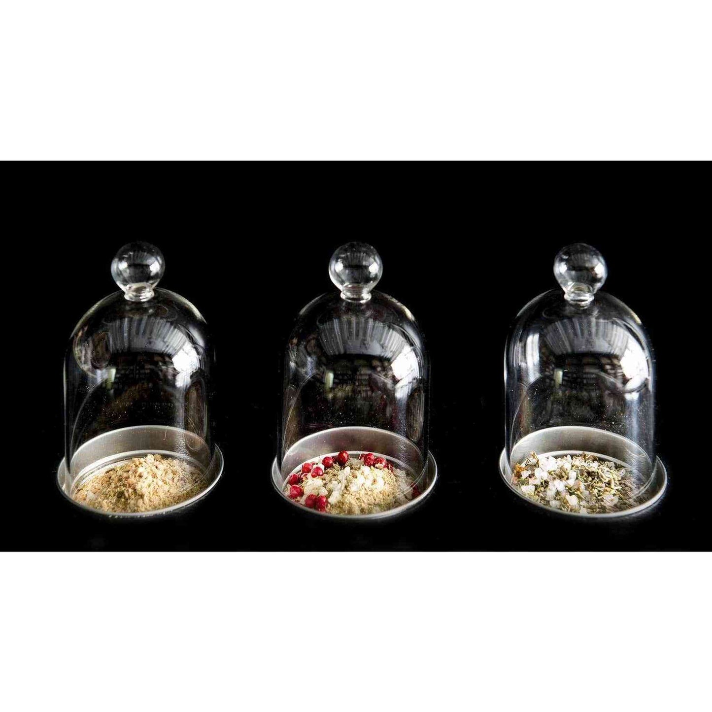 Pepper & Spice display with assorted spices and a pepper grinder, sold without bell