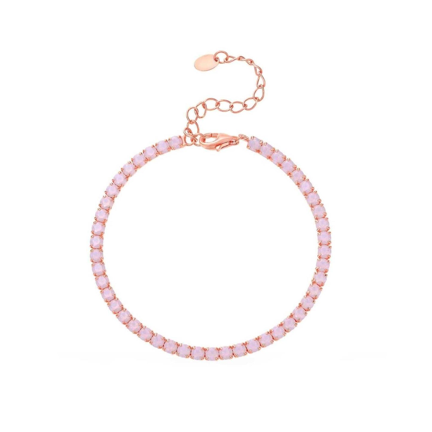 14kt Rose Gold Pink Nano Opal Tennis Bracelet - Curated Home Decor