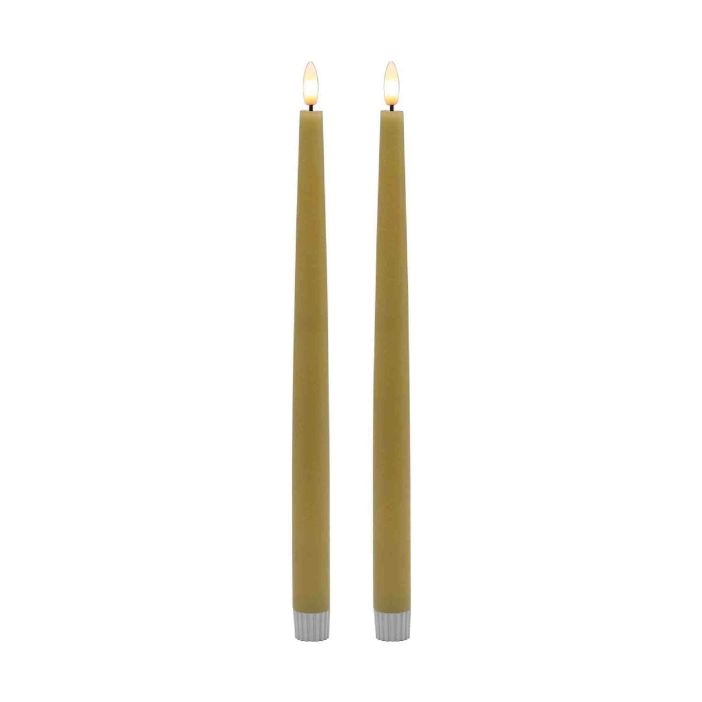 
                  
                    Champagne Flameless Taper Candles – Set of 2 with 3D Flickering Flame - Curated Home Decor
                  
                