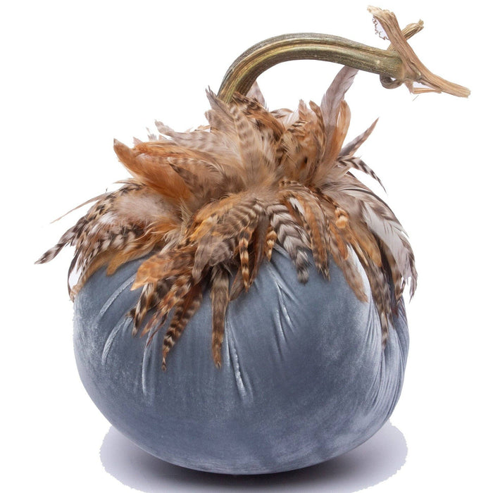 Silk Velvet Pumpkin with Feather Collar